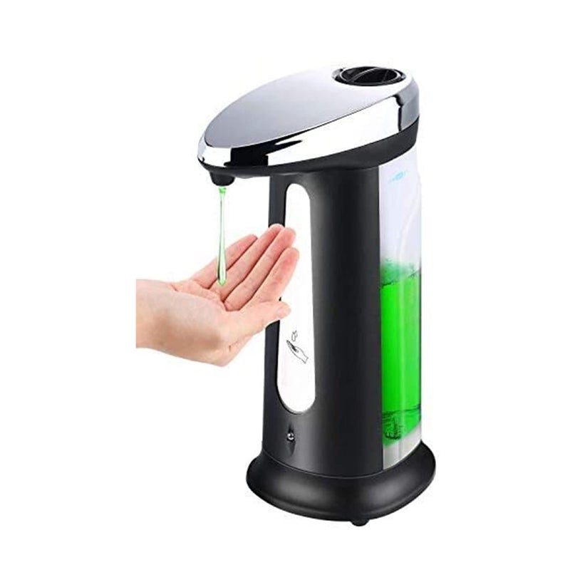 SOLARAE موزع صابون أوتوماتيكي، موزع صابون ومعقم أوتوماتيكي بحساس بدون لمس للمطبخ والحمام موزع معقم يدوي بدون لمس مع مستويين من ضبط السائل 400 مل - Image 1