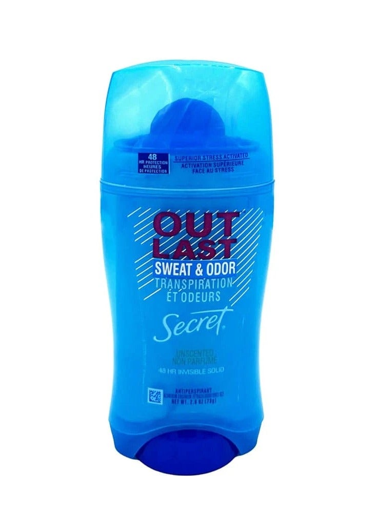 سيكريت مزيل عرق ستيك اوت لاست بدون رائحة حماية 48 ساعة - 73 جم