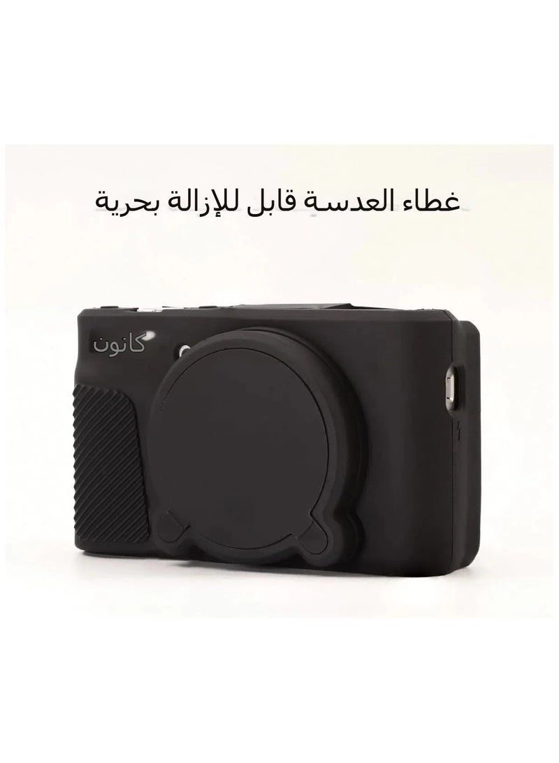 general Case for Canon PowerShot SX740 HS Camera, Soft Silicone Case, SX740/SX730 HS Accessories with Detachable Lens Cap Rubber Band Tempered Glass Screen Protector - Image 3