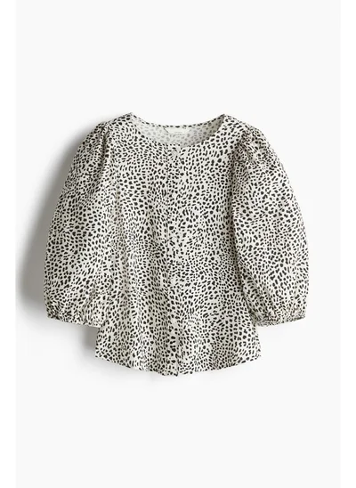 اتش اند ام Linen-blend blouse