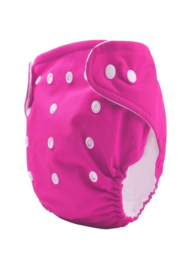 Deedry Baby Cloth Diapers Washable & Reusable Diapers with Adjustable Snap Buttons 3 Months- 3 Years 1 Pink & 1 Print Diaper + 2 Inserts/Pads - Image 3