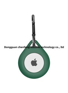 Applicable For Apple Airtags Tracker Protective Cover Soft Silicone Protective Shell Positioning Pet Portable Case-Color:Dark Green-Applicable Model:Airtags Anti-lost Device Shell (water Drop Type)