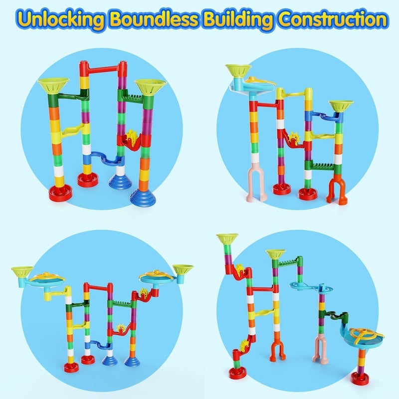 ifollower Marble Run, 110pcs Marble Maze Game Construction Building Toys for Kids, Marble Track Race Set STEM Learning Toys Gift for Boys Girls 3 4 5 6 7 8 9 10+, 8105 - Image 5