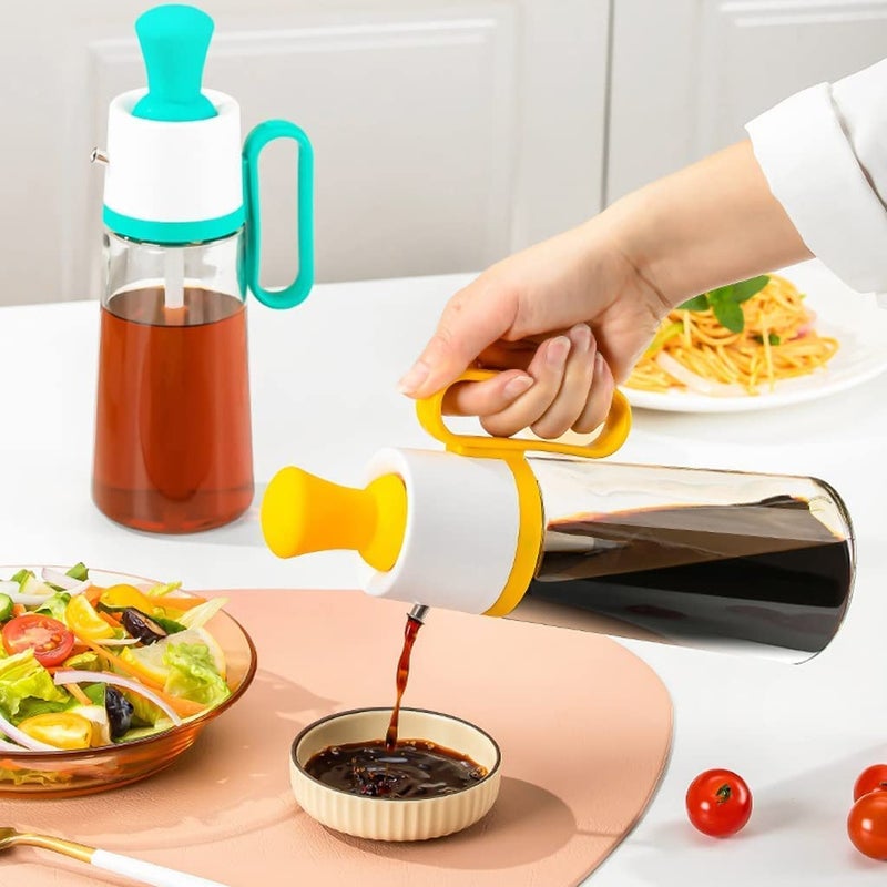 Wrixty Multifunction Olive Oil Dispenser 2 in 1 Glass Oil Bottle with Silicone Brush for Kitchen BBQ Grilling Baking and Cooking Oil Brush Pot Multi Color - Image 4