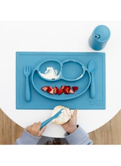 ezpz Happy Utensils - 100% Bpa Free Fork, Spoon & Knife For Toddlers + Preschoolers + Self-Feeding- 24 Months+ - Blue  - Image 5