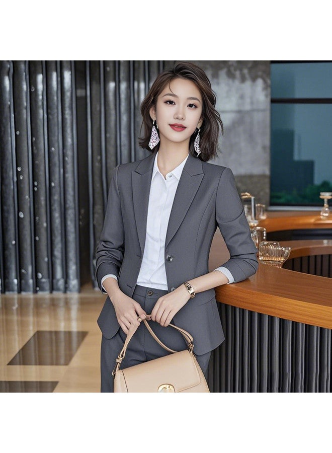 ROMON Fashion Minimalist Women'S Blazer, Business Commuter Casual Suit Jacket, Single-Breasted Slim-Fit Casual Blazer For Women - Image 4