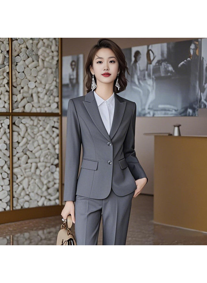ROMON Fashion Minimalist Women'S Blazer, Business Commuter Casual Suit Jacket, Single-Breasted Slim-Fit Casual Blazer For Women - Image 2