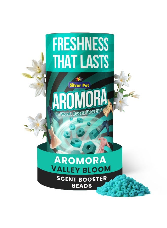 Silver Pot Aromora Fabric Deodorizer Valley Bloom - Laundry Perfume In-Wash Scent Booster Beads 200g , Refreshing Long-Lasting Laundry Fragrance, Suitable for Use with Fabric Softeners and Detergents - Image 1