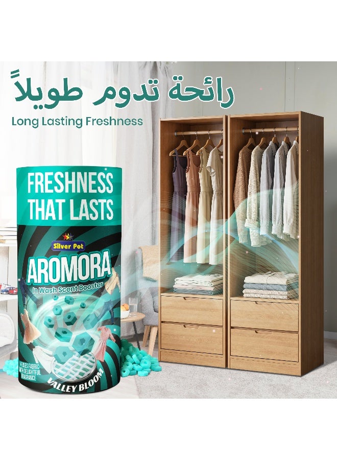 Silver Pot Aromora Fabric Deodorizer Valley Bloom - Laundry Perfume In-Wash Scent Booster Beads 200g , Refreshing Long-Lasting Laundry Fragrance, Suitable for Use with Fabric Softeners and Detergents - Image 4