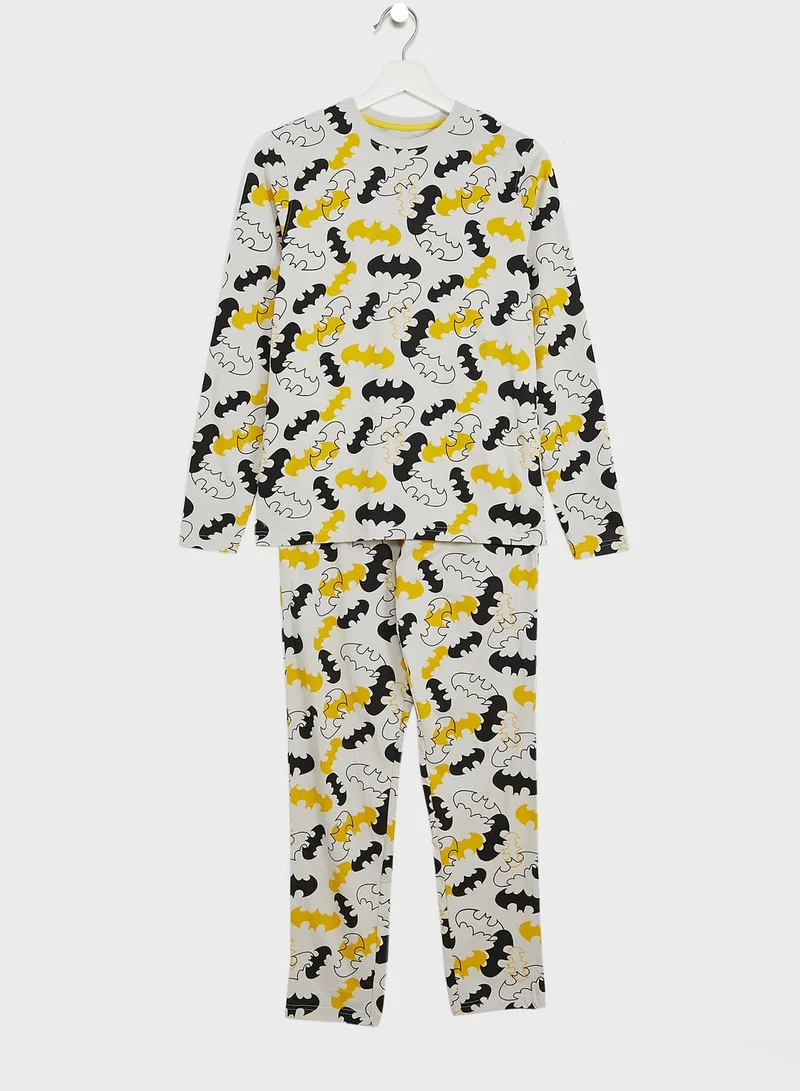 Warner Bros Youth Batman Logo Pyjama Set