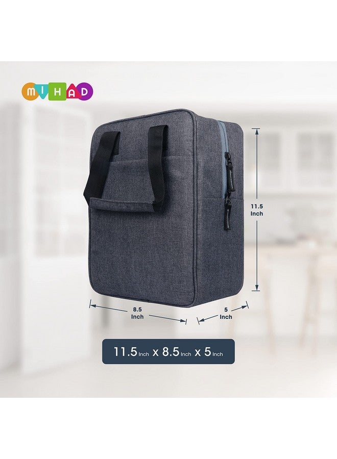 MIHAD Travel Tiffin Bag | Lunch Bag | Storage Bag for Office, College, School & Picnic, Material Polyester Capacity- 8 Liter & Size 11.5" x 8.5" x 5" (Grey) - Image 2