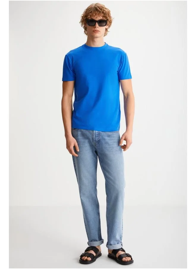 جريميلانج Grimelange Tiago Men's Sax Blue T-Shirt