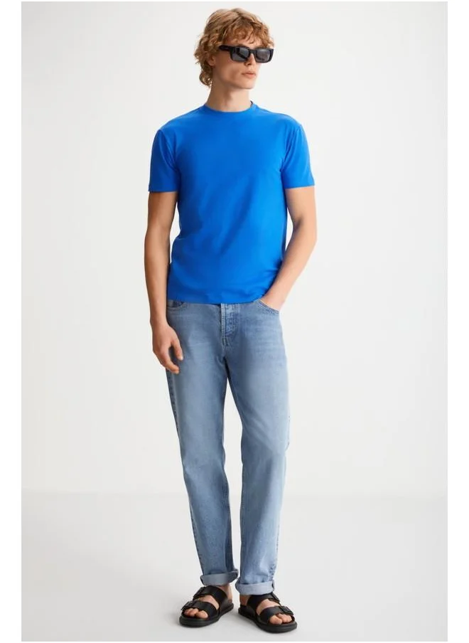 جريميلانج Grimelange Tiago Men's Sax Blue T-Shirt