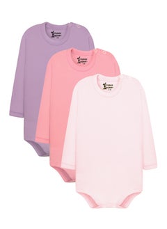 Funny Bunny Pack of 3 Cotton Long Sleeve Bodysuit for Baby  - Image 1