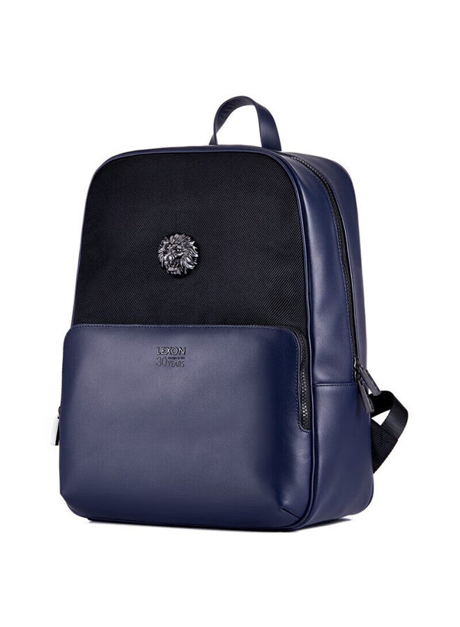 Lexon 14-inch Laptop Backpack Men's Cowhide Leather Backpack Commuting Genuine Leather Travel Backpack Limited Edition Blue - Image 5