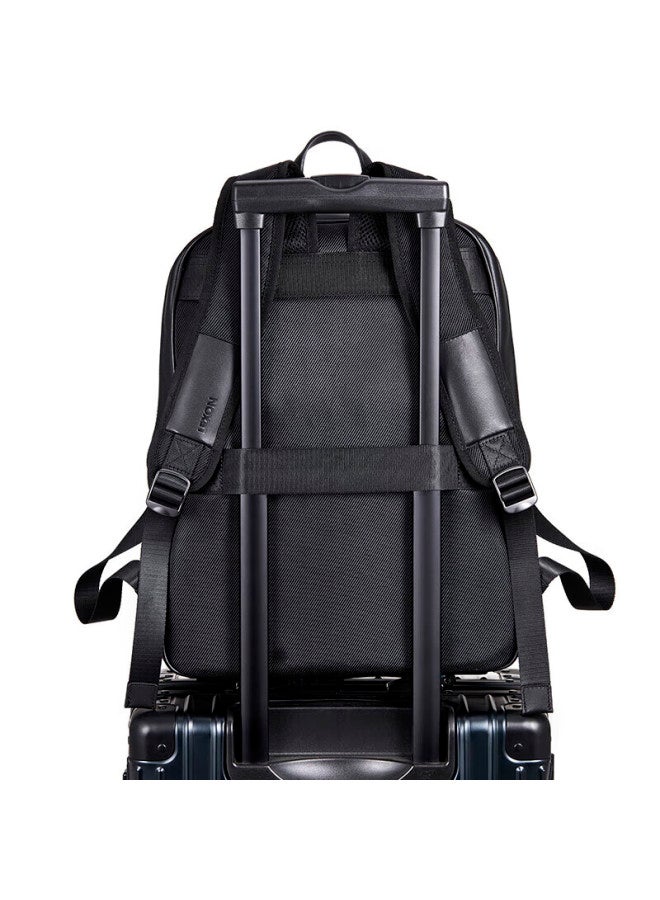 Lexon 14-inch Laptop Backpack Men's Cowhide Leather Backpack Commuting Genuine Leather Travel Backpack Limited Edition Blue - Image 1