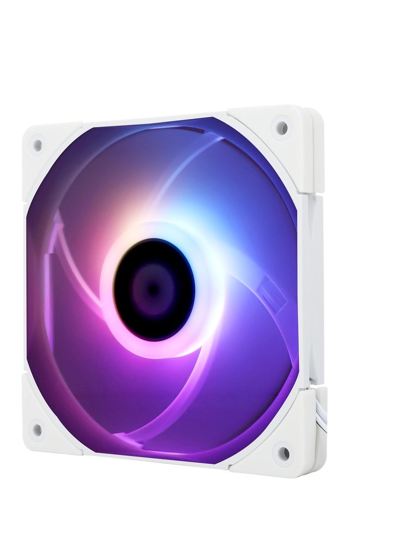 Thermalright C12015W-S CPU Fan Computer case Fan Quiet 4pin PWM ARGB PC Fan, 15mm Slimline Cooler Fan, 120mm CPU Cooling Fan(White) - Image 1