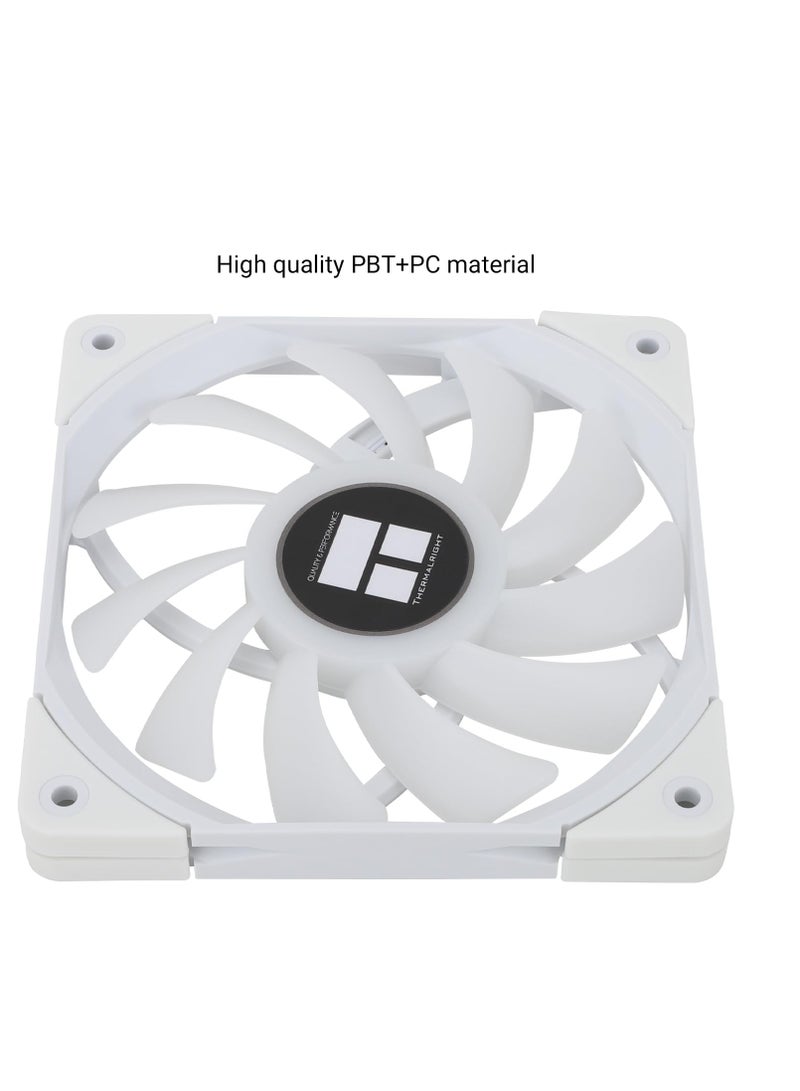 Thermalright C12015W-S CPU Fan Computer case Fan Quiet 4pin PWM ARGB PC Fan, 15mm Slimline Cooler Fan, 120mm CPU Cooling Fan(White) - Image 2