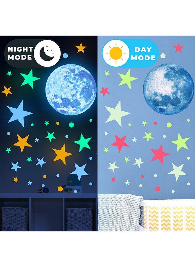 Sinekong Glow in The Dark Stars and Moon Ceiling Wall Decal Colorful Glowing Space Galaxy Wall Stickers for Kids Boys Girls Bedroom Living Room Nursery Decor - Image 5
