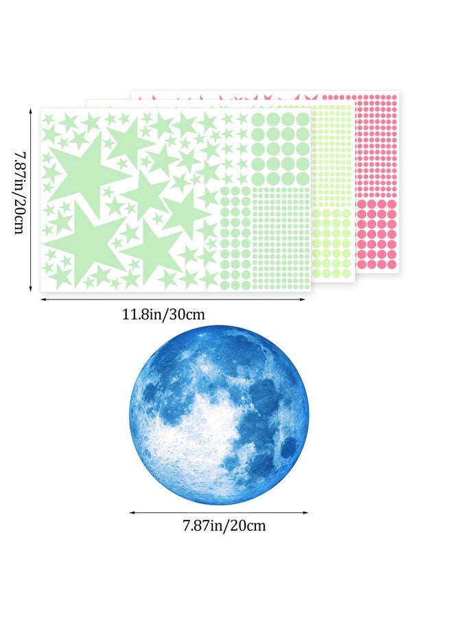 Sinekong Glow in The Dark Stars and Moon Ceiling Wall Decal Colorful Glowing Space Galaxy Wall Stickers for Kids Boys Girls Bedroom Living Room Nursery Decor - Image 3