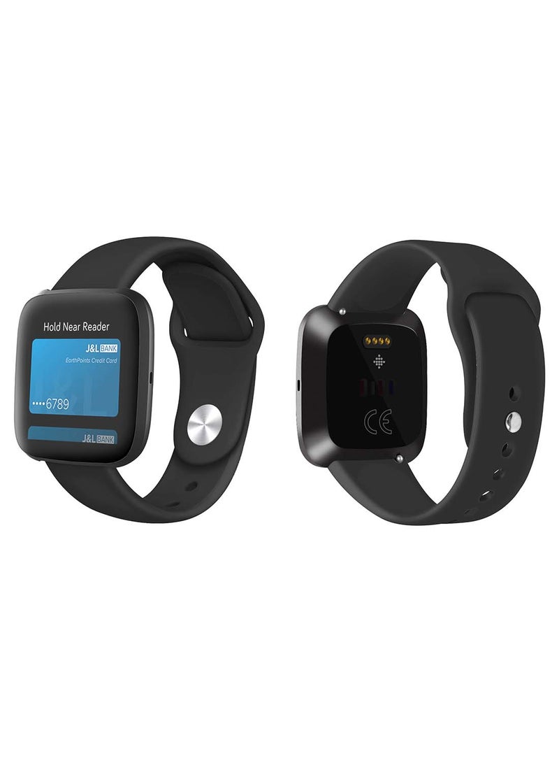 بيرفيي سوار بديل رسمي مصنوع من السيليكون الصلب لساعة فيت بيت فيرسا 2/1/لايت/SE أسود