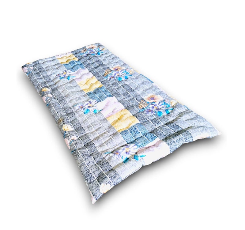 Deevine Craft Cotton Mattress, Single Bed Size 72 x 36 Inches, Shades of Grey Design, Foldable Movable and Lightweight Picnic Floor Mattress 1 Sleeping Capacity - Image 2