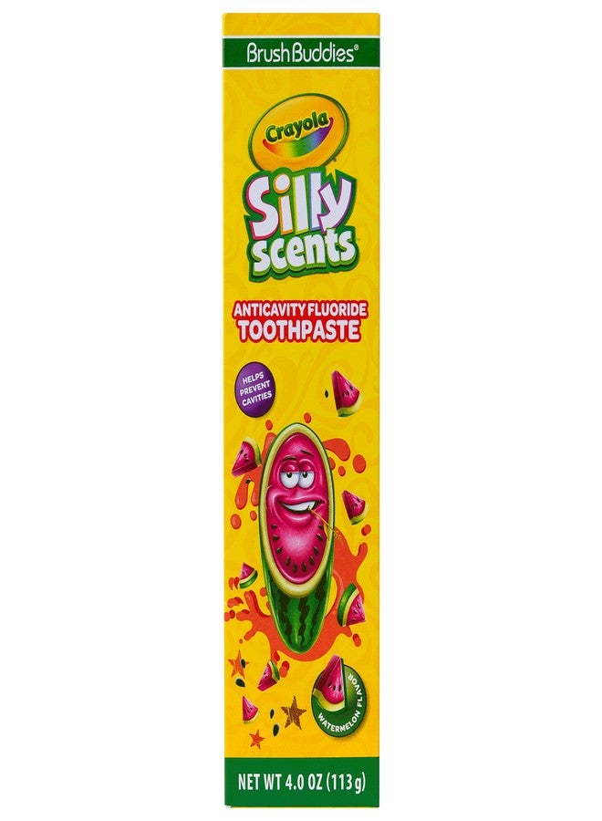 Brush Buddies Crayola Silly Scents Flavored Kids Toothpaste With Fluoride, Anticavity, for Ages 2+, Watermelon Flavor - Image 2
