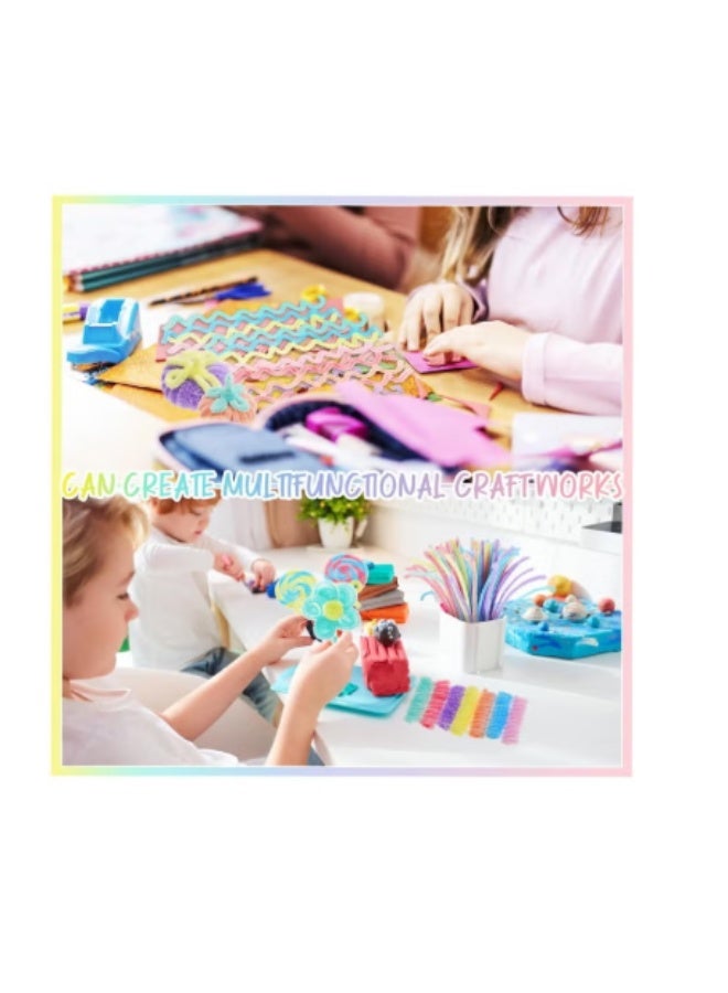 300 Pcs Thick Pipe Cleaners Craft Supplies 7 Assortment Pastel Macaron Color Chenille Stems for Art and Craft Projects Creative DIY Decorations (Candy color-300pcs) - Image 2