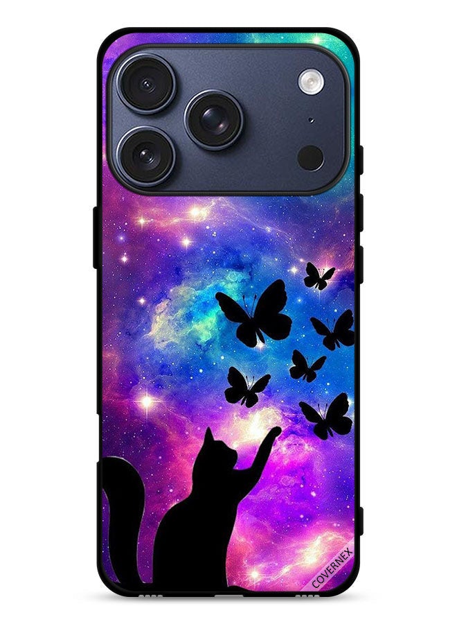 Covernex Apple iPhone 17 Pro Protective Case Cover Cat & Butterflies - Image 1