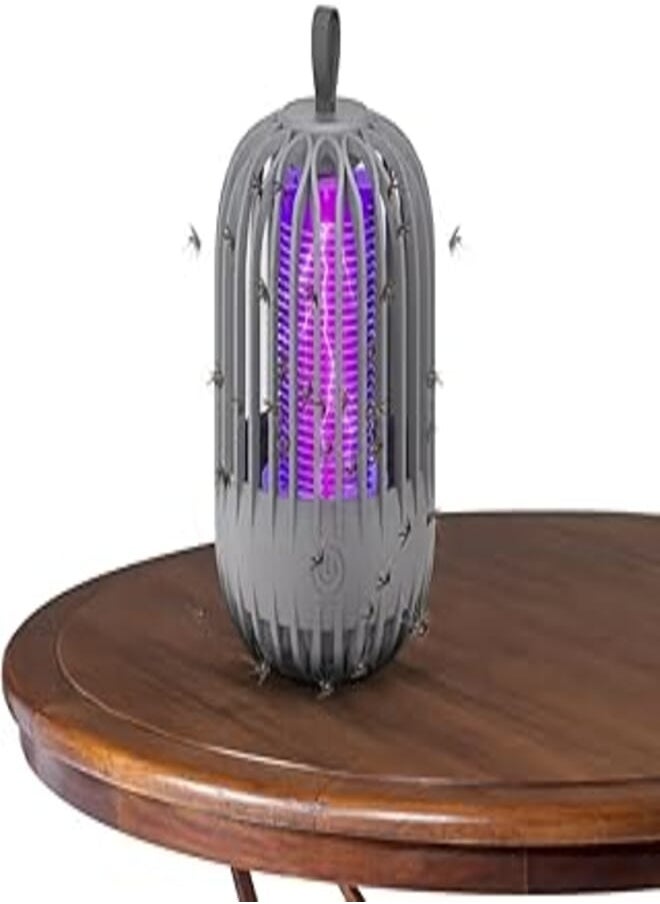 Generic - Mosquito Killer Lamp, 2-in-1 USB Mosquito Trap Lamp & Night Light | 360° Photocatalyst Anti-Mosquito Lamp with 365nm Light Wave, 5W, Silent & Efficient (Grey) - Image 1
