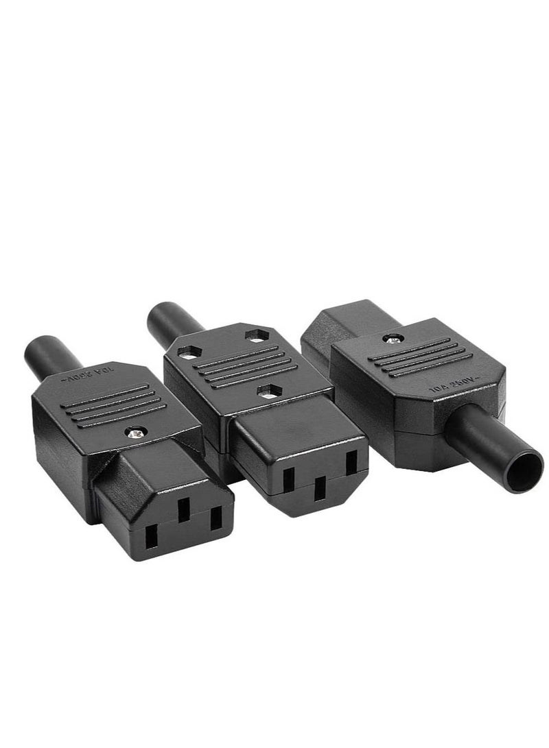 DKURVE 3Pcs AC 250V 10A Female 3 Terminals IEC320 C13 Power Adapter Connector - Image 1