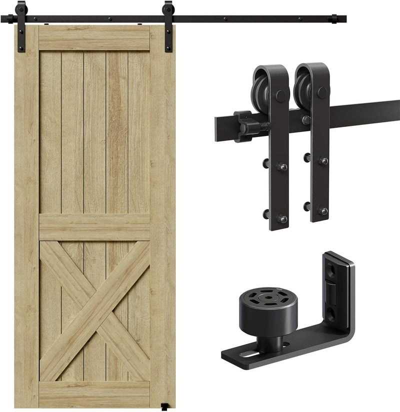 CCJH CCJH 173 cm (5.5 ft) Sliding Door Set Rail Rail with Floor Guide Wooden Sliding Door Fitting, Retrofitting - Image 1