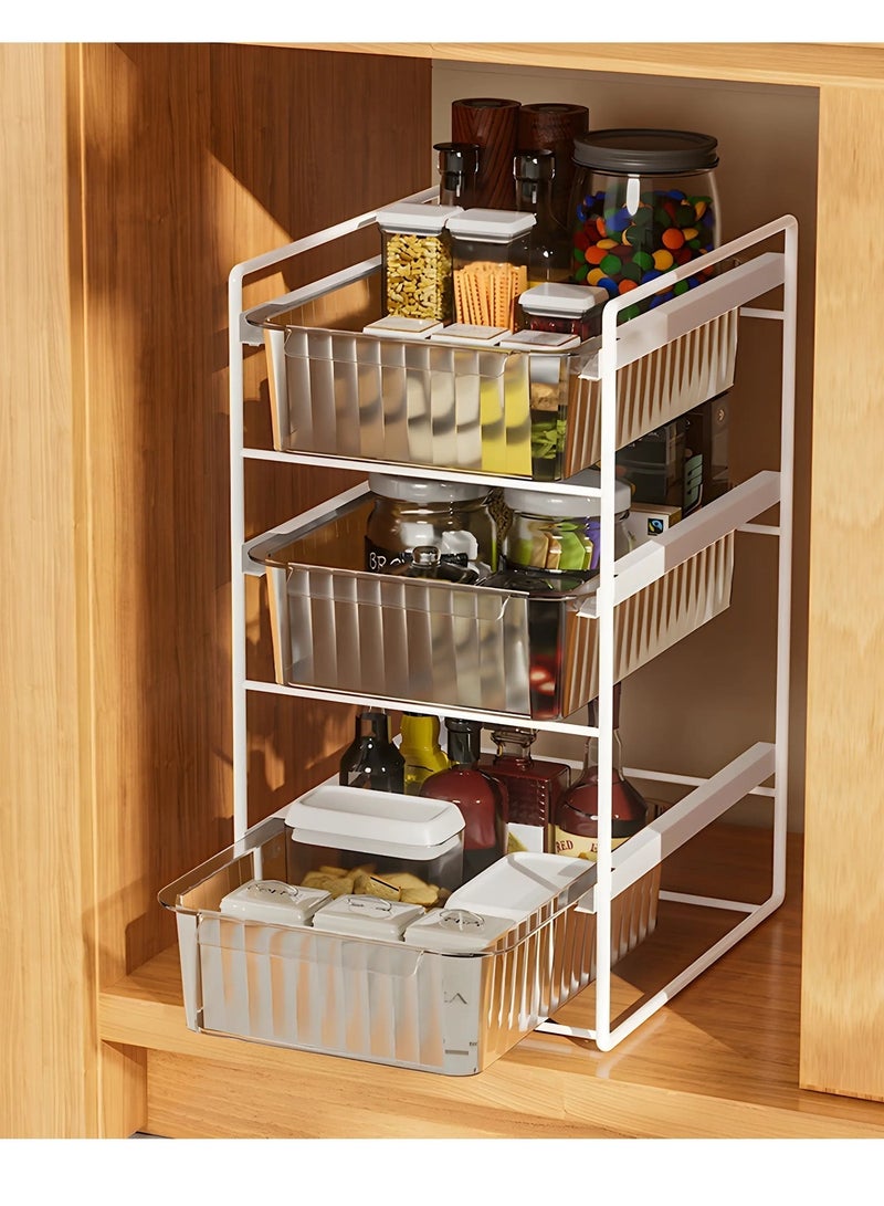 BestStore 3-Tier Under Sink Organizer with Pull-Out Drawers – Heavy-Duty Metal Frame Multi-Purpose Storage Shelf for Kitchen Cabinets, Bathroom Essentials, Cleaning Supplies, Spice Jar Organization, Space-Saving Storage Rack for Home, Pantry, Laundry Room, and Utility Areas - Image 4