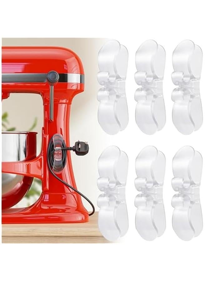 6PCS Clear Cord Organizer for Appliances, Kitchen Appliance Cord Organizer Stick On, Appliance Cord Holder, Cord Wrappers, Cord Winder for Pressure Cooker, Air Fryer, Blender, Coffee Maker, Toaster  - Image 1