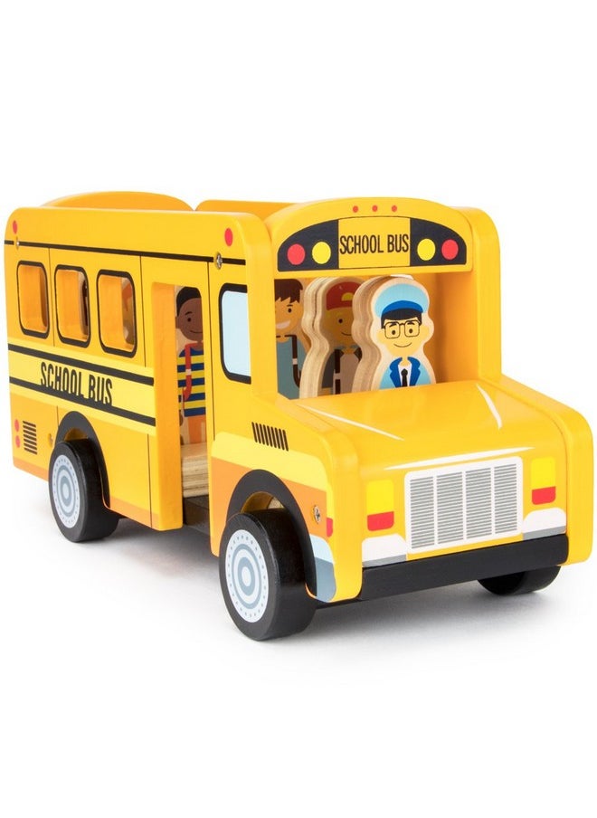 Imagination Generation Back To School Bus Wooden Vehicle Play Set With 8 Character Figures 7 Students 1 Bus Driver  - Image 4