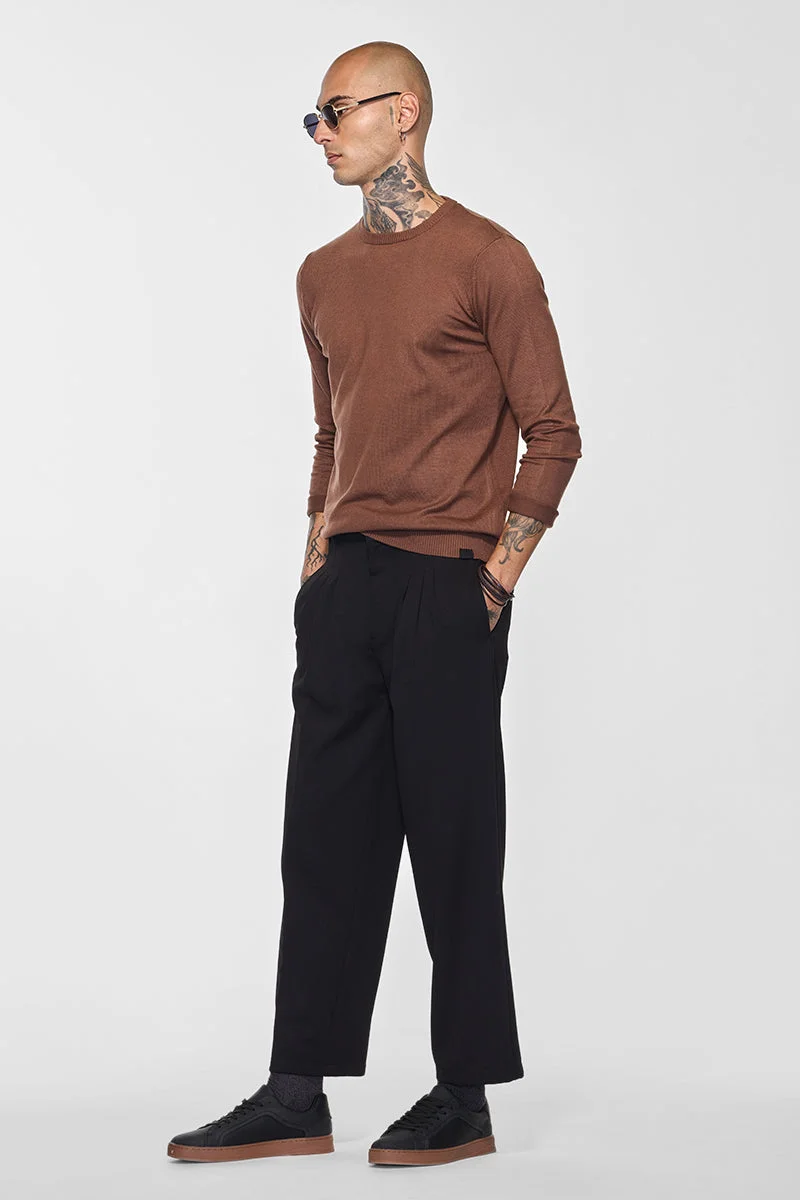 SNITCH كنز لاب سترة صوف بني سادة