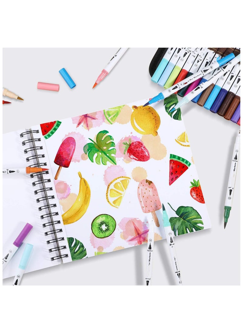 Generic - Marker Pad 60 Sheets/120 s, Art Sketchbook 8.9x8.3 Inch, Portable Drawing Papers(120LB/200GSM), Spiral Bound Sketch Drawing Book for All Markers - Image 1