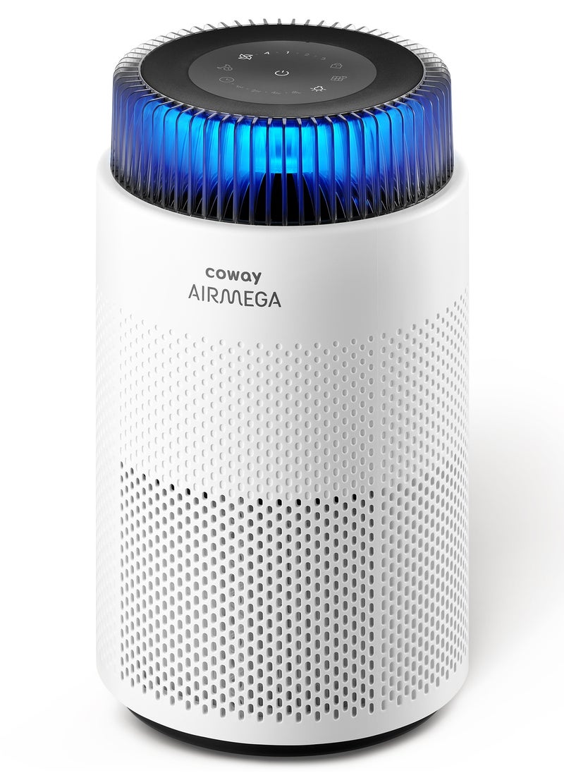 COWAY COWAY Air Purifier for Home Bedroom 810 ft², Mood Light Air Quality Indicator, 3-in-1 Filter, GreenHepa, Super Quiet Sleep Mode, Removes 99.99% Pet, Dust, Odours, Allergies, Quiet 24db, AM100 White  - Image 1