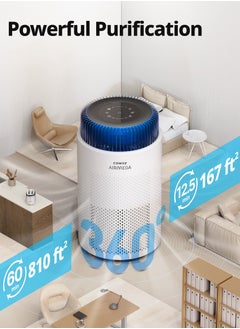 COWAY COWAY Air Purifier for Home Bedroom 810 ft², Mood Light Air Quality Indicator, 3-in-1 Filter, GreenHepa, Super Quiet Sleep Mode, Removes 99.99% Pet, Dust, Odours, Allergies, Quiet 24db, AM100 White  - Image 2