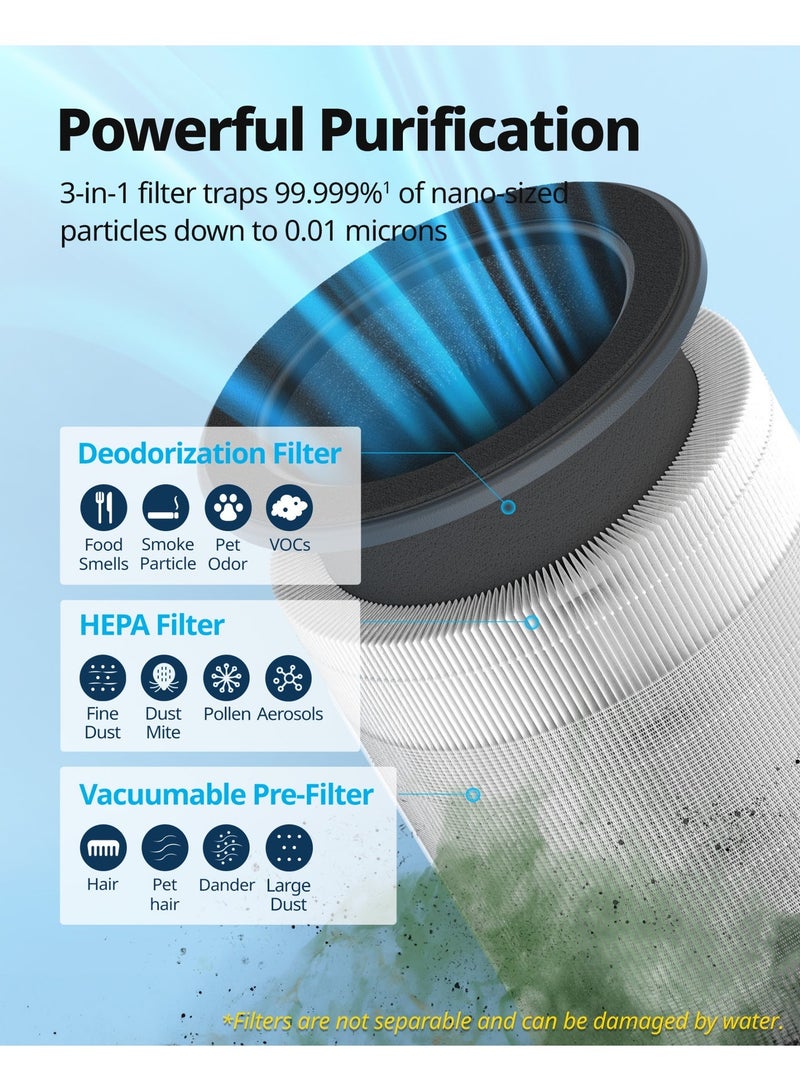 Coway Airmega 100 - for Home up to 810 ft², HEPA + Carbon Filter. SleepWell with soothing Mood Lighting, Super Quiet, AQI Monitor, Auto mode removes 99.99% Allergens, Dust, Pet & Odours, 5yr Warranty - Image 5
