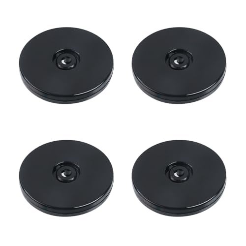 Geesatis 4 Pcs Acrylic Lazy Susan 3 inch Rotating Turntable Organizer Bearings Round Swivel Plate for Spice Rack Table Cake Kitchen Pantry, Black - Image 1