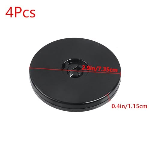 Geesatis 4 Pcs Acrylic Lazy Susan 3 inch Rotating Turntable Organizer Bearings Round Swivel Plate for Spice Rack Table Cake Kitchen Pantry, Black - Image 2