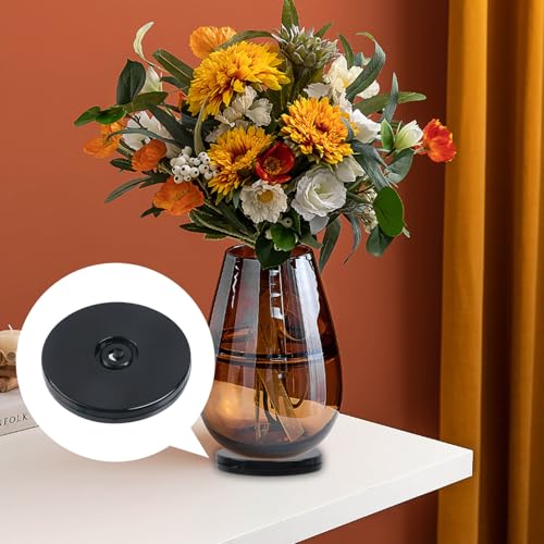 Geesatis 4 Pcs Acrylic Lazy Susan 3 inch Rotating Turntable Organizer Bearings Round Swivel Plate for Spice Rack Table Cake Kitchen Pantry, Black - Image 5