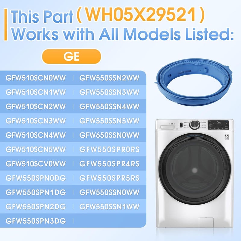 GREALTH WH05X29521 Washer Door Gasket Seal for GE Washing Machine - Image 5