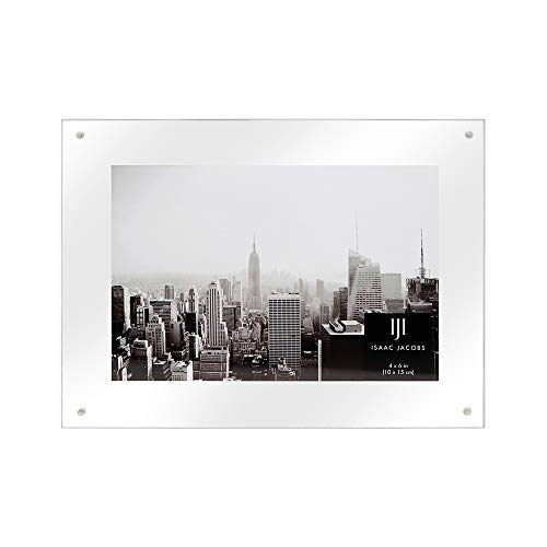 Isaac Jacobs 4x6 Wall-Mountable Clear Acrylic Picture Frame, Magnetic Photo Frame, Made for Gallery Display, Wall Space, Wall Décor, Art, Home or Office - Image 1