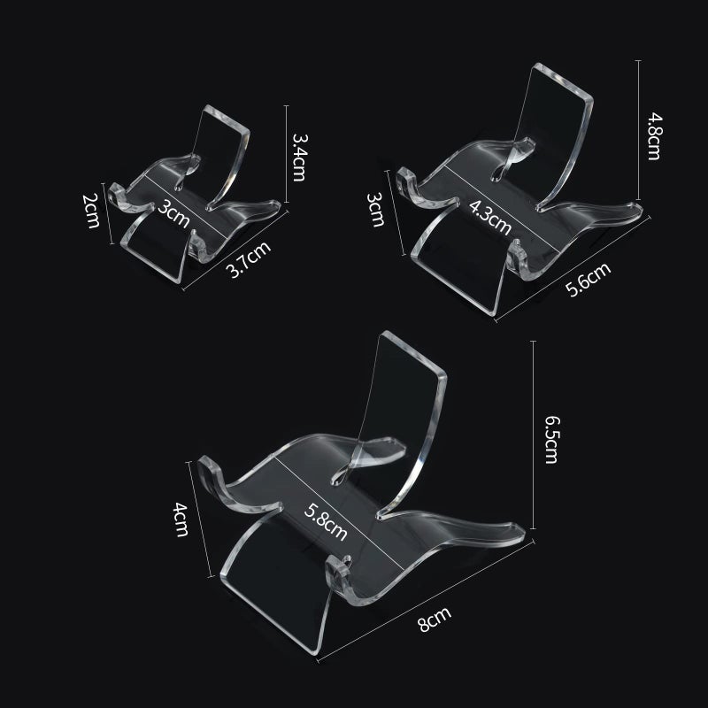 TERDEWE (3 Sizes 12 PCS)Crystal Display Stand,Acrylic Rock Holder,Clear Display Easel Stands Pedestal for Crystal,Geodes,Rock,Mineral Agate Fossil Coral Gemstone Small Collectibles Display Stands - Image 2