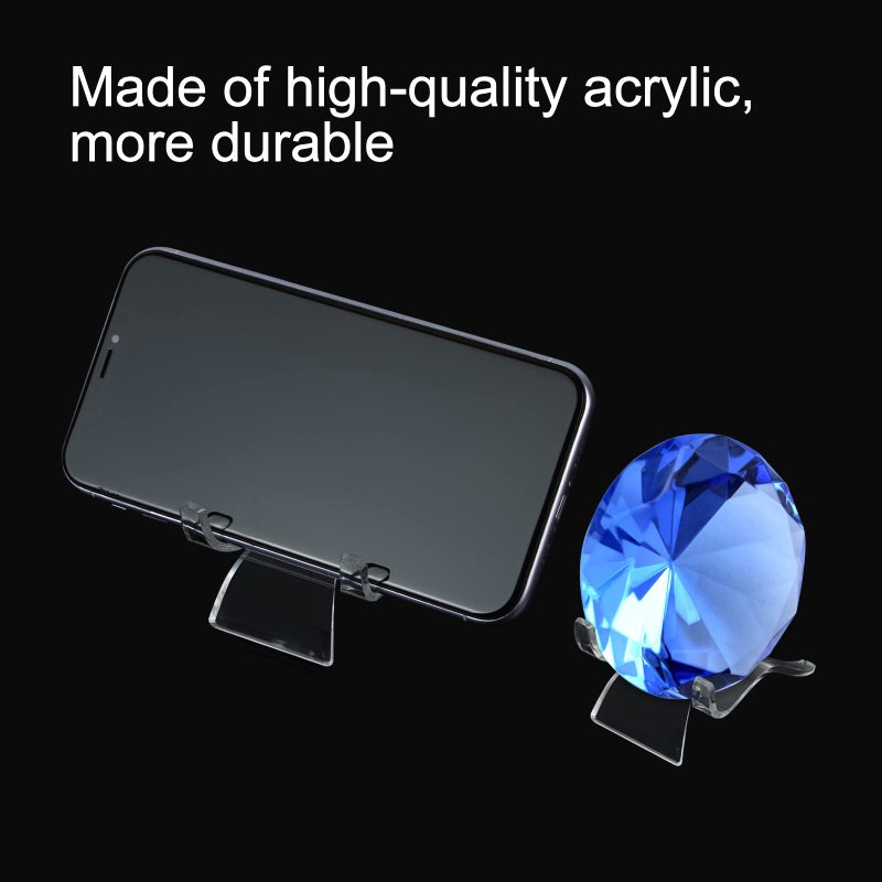TERDEWE (3 Sizes 12 PCS)Crystal Display Stand,Acrylic Rock Holder,Clear Display Easel Stands Pedestal for Crystal,Geodes,Rock,Mineral Agate Fossil Coral Gemstone Small Collectibles Display Stands - Image 4