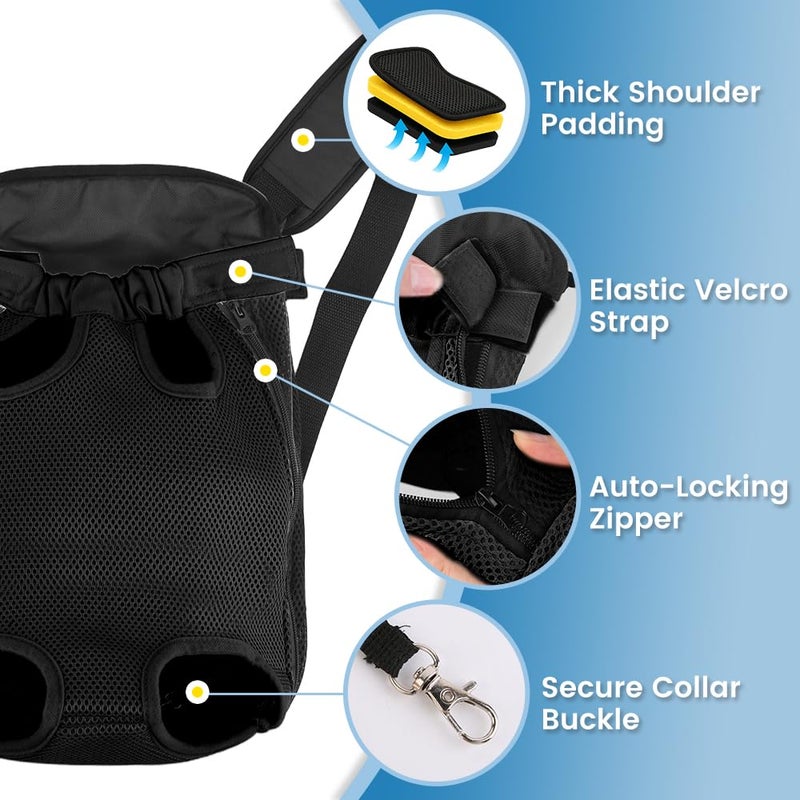 mosago Dog Backpack Carrier, Adjustable Pet Front Carriers, Legs Out Carrying Sling Travel Bag for Small Medium Dogs 10-16 Lbs, Soft Wearable Puppy Chest Carry Backpacks for Walking/Hiking/Camping/Traveling - Image 5