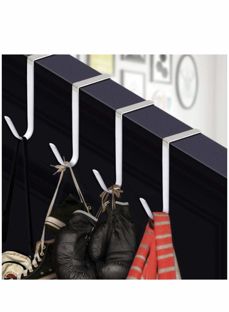 6 Pack Over the Door Hooks - Durable Metal Hangers for Clothes, Towels, Coats  More, Fits Standard  Thick Doors - Image 2