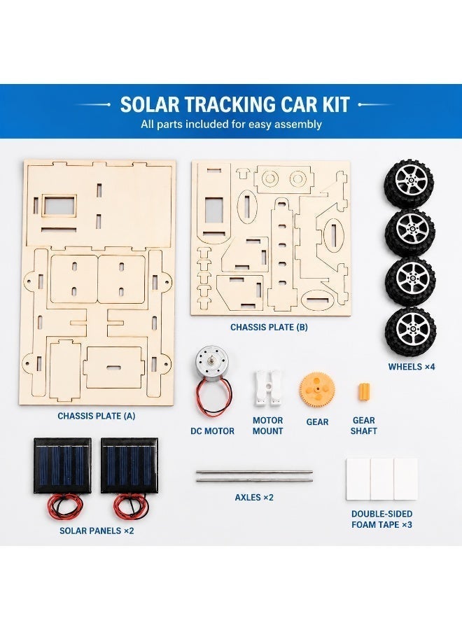 GeniusXLab Solar Explorer Car Kit for Ages 5+, DIY Solar Powered Moon Rover Building Toy, STEM Science Experiment Kit for Kids - Image 3